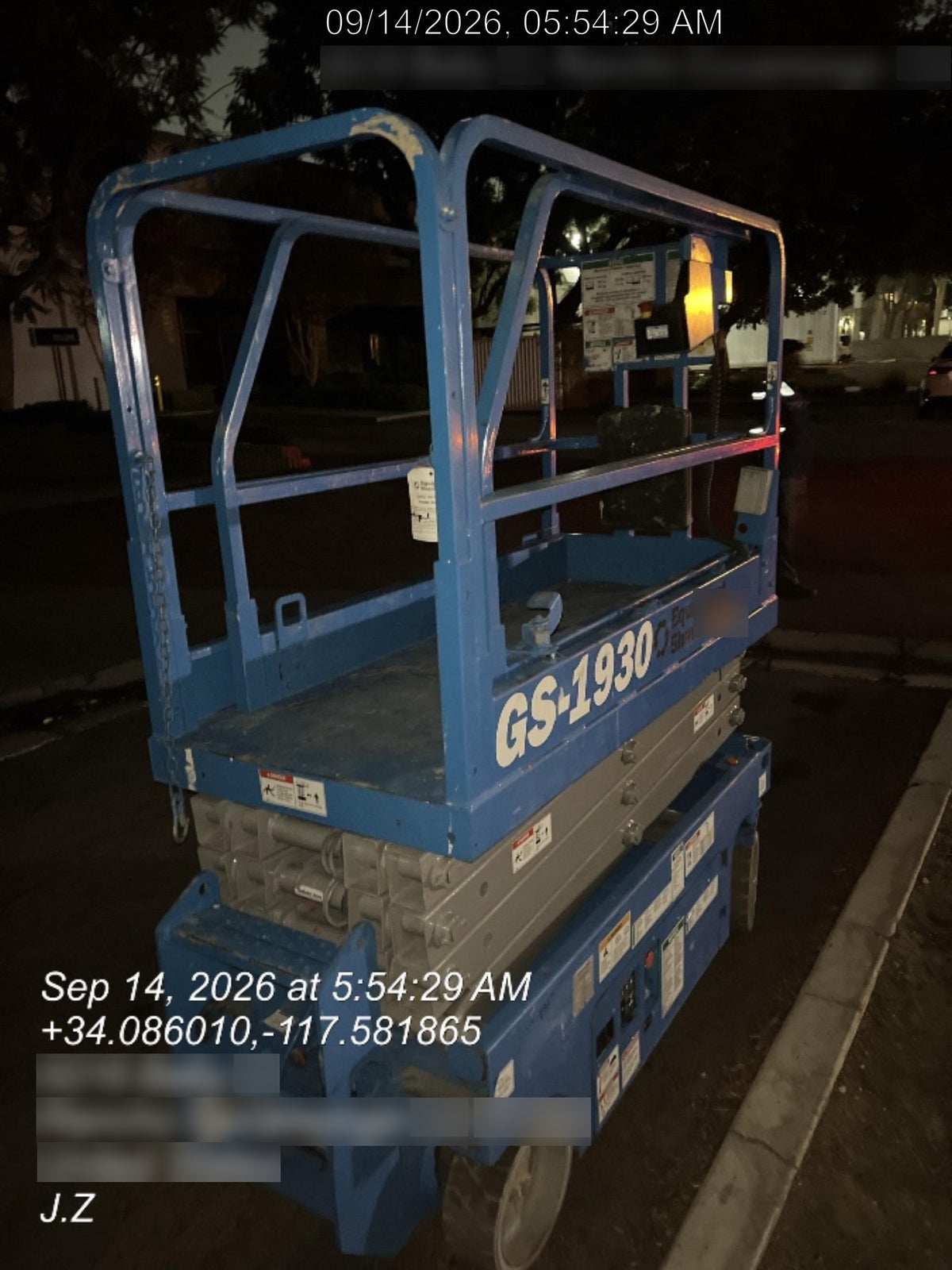 2019 Genie GS-1930 Fixed rails with chain Entry