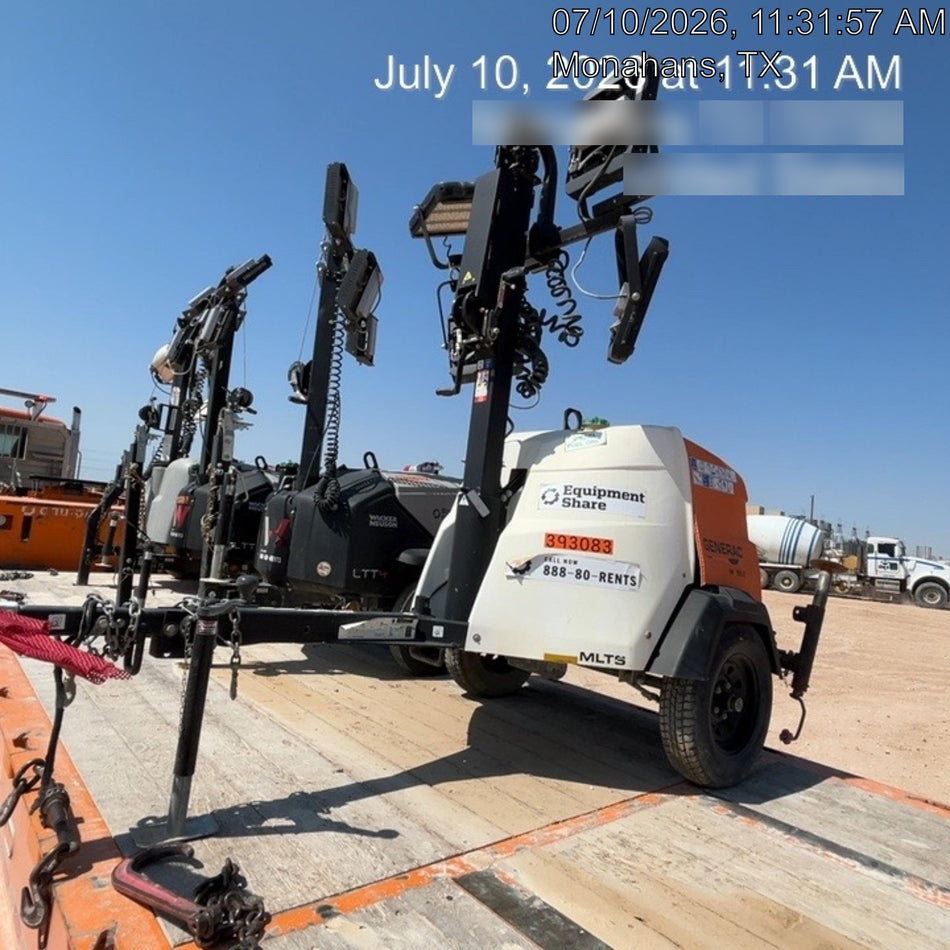 2024 Generac MLT2 Diesel, Flex Switch 120V Input, Powerzone Controller, 
(4) 320W LED Lights, 4kW Generator, 39.9 Gal Fuel Tank, 2" Ball, T3