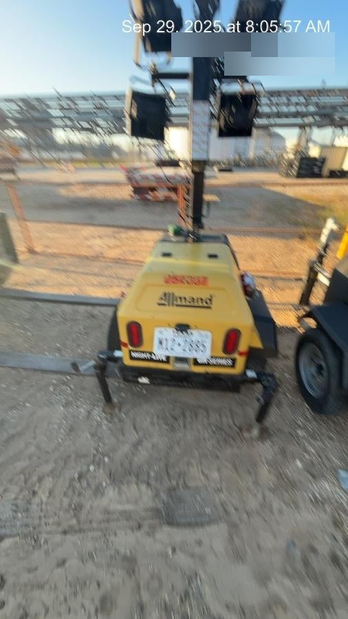 2022 Allmand NLV3GR (4) LED Light Fixture 350W, 23' Vertical Mast, 3kW Prime, Towable, ES Decals, T3