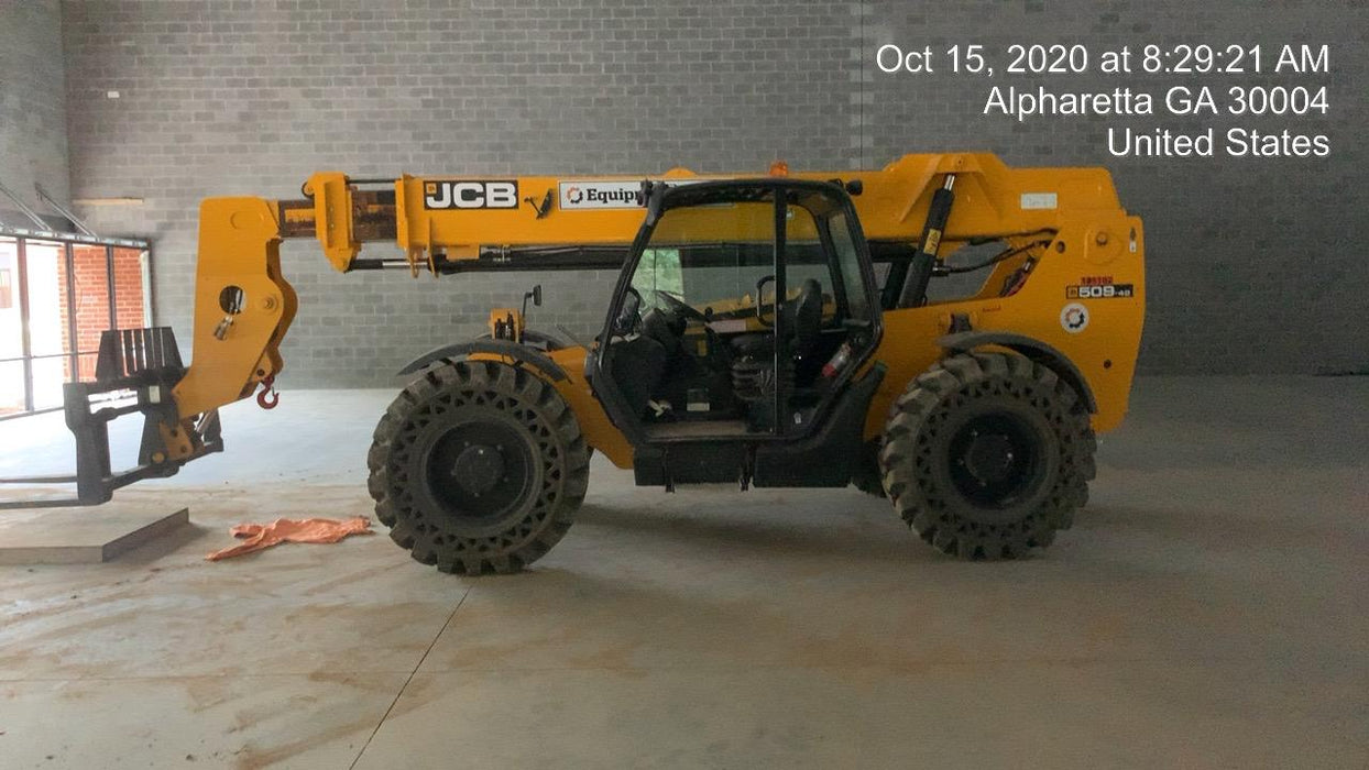 2020 JCB 509-42 Canopy, Solid Tires, Work Lights, Beacon, Aux Hydraulics, Back up Alarm, Lifting Eye, ES Decals