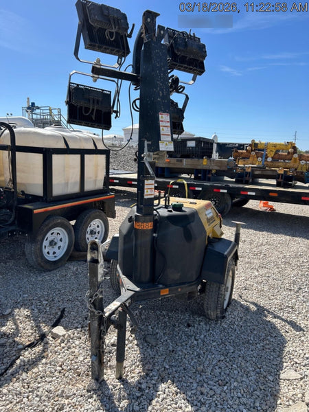 Allmand NLV3GR (4) LED Light Fixture 350W, 23' Vertical Mast, 3kW Prime, Towable, Deep Sea L401, Leveling Jacks, Yanmar T4F 5.8hp