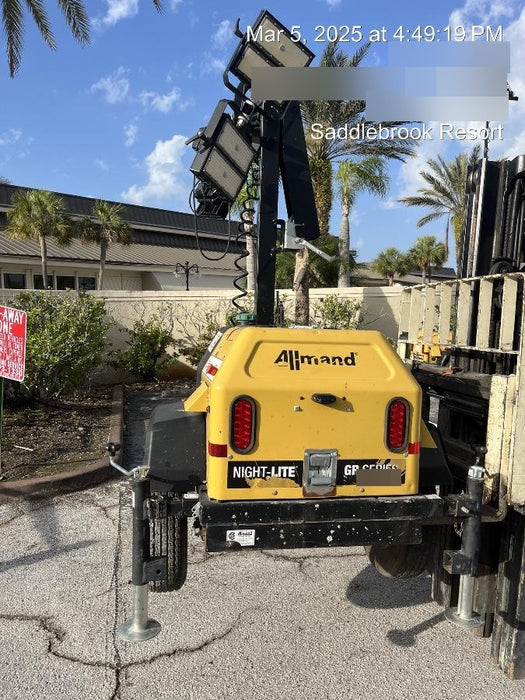 2022 Allmand NLV3GR (4) LED Light Fixture 350W, 23' Vertical Mast, 3kW Prime, Towable, Deep Sea L401, Leveling Jacks, Yanmar T4F 5.8hp