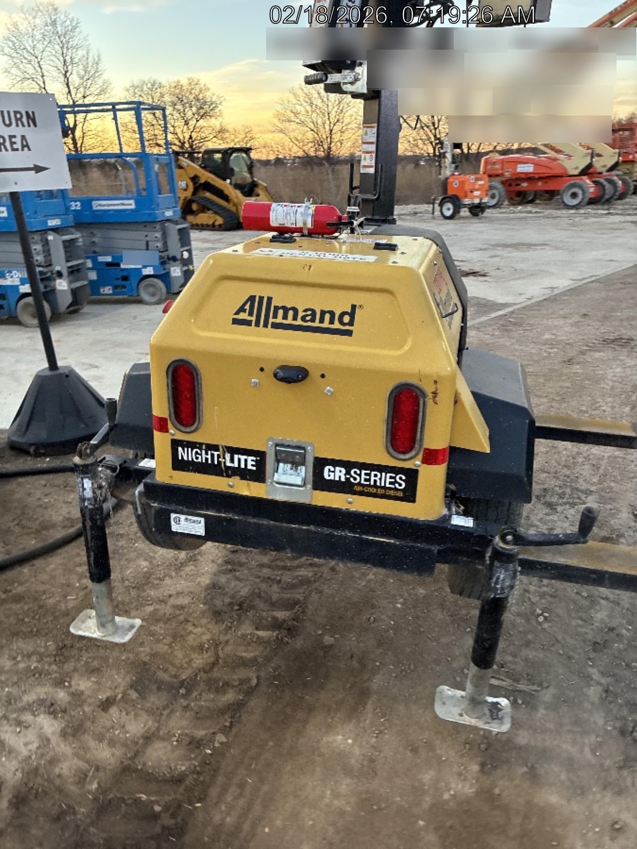 2022 Allmand NLV3GR (4) LED Light Fixture 350W, 23' Vertical Mast, 3kW Prime, Towable, Deep Sea L401, Leveling Jacks, Yanmar T4F 5.8hp