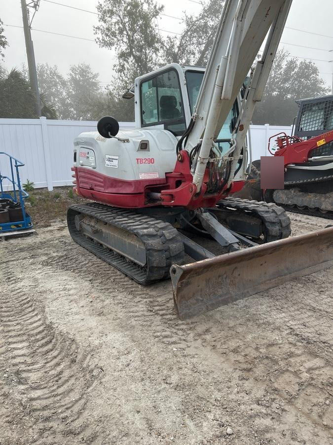 2019 Takeuchi TB290 Cab, AC, Rubber Tracks, Dozer Blade, Travel Alarm, Control Pattern Change Valve, Auxiliary Hydraulics w/18" Quick Coupler Bucket with teeth, 6.2 cu. ft. capacity/24" Quick Coupler Bucket with teeth, 8.6 cu. ft. capacity/36" Quick Coupler Bucket with teeth, 13.4 cu. ft. capacity, Quick Coupler, Hydraulic Thumb Installed
