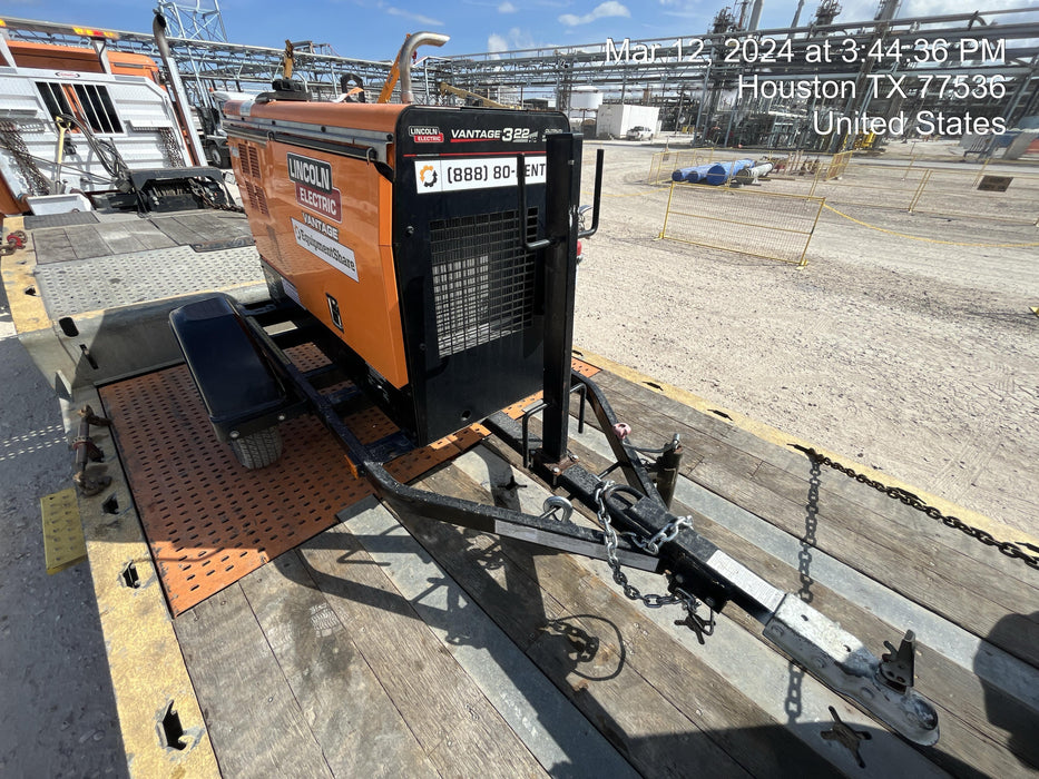 2021 Lincoln Electric Vantage 322 Vantage 322 Ready Pak 3 w/ Decals, ORANGE (includes trailer, cable rack, fender light kit) NO Telematics