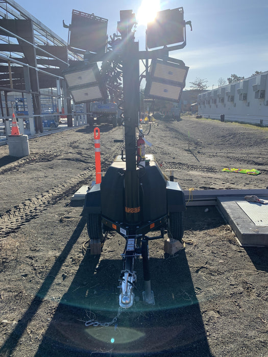 2021 Allmand NLV3GR (4) LED Light Fixture 350W, 23' Vertical Mast, 3kW Prime, Towable, Deep Sea L401, Leveling Jacks, Yanmar T4F 5.8hp