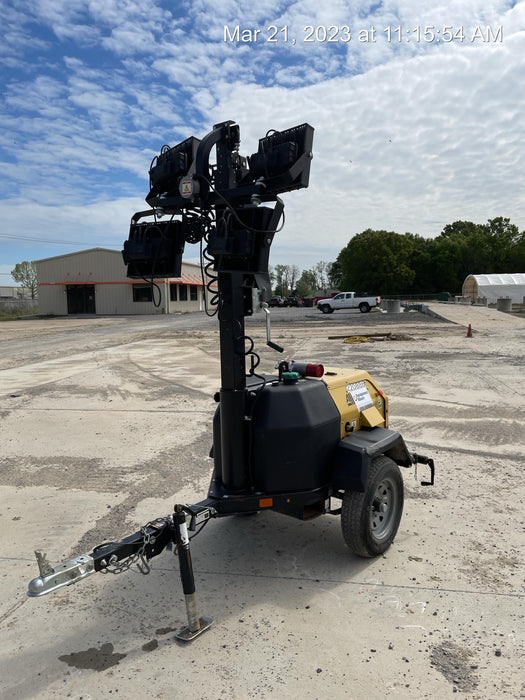 2022 Allmand NLV3GR (4) LED Light Fixture 350W, 23' Vertical Mast, 3kW Prime, Towable, Deep Sea L401, Leveling Jacks, Yanmar T4F 5.8hp