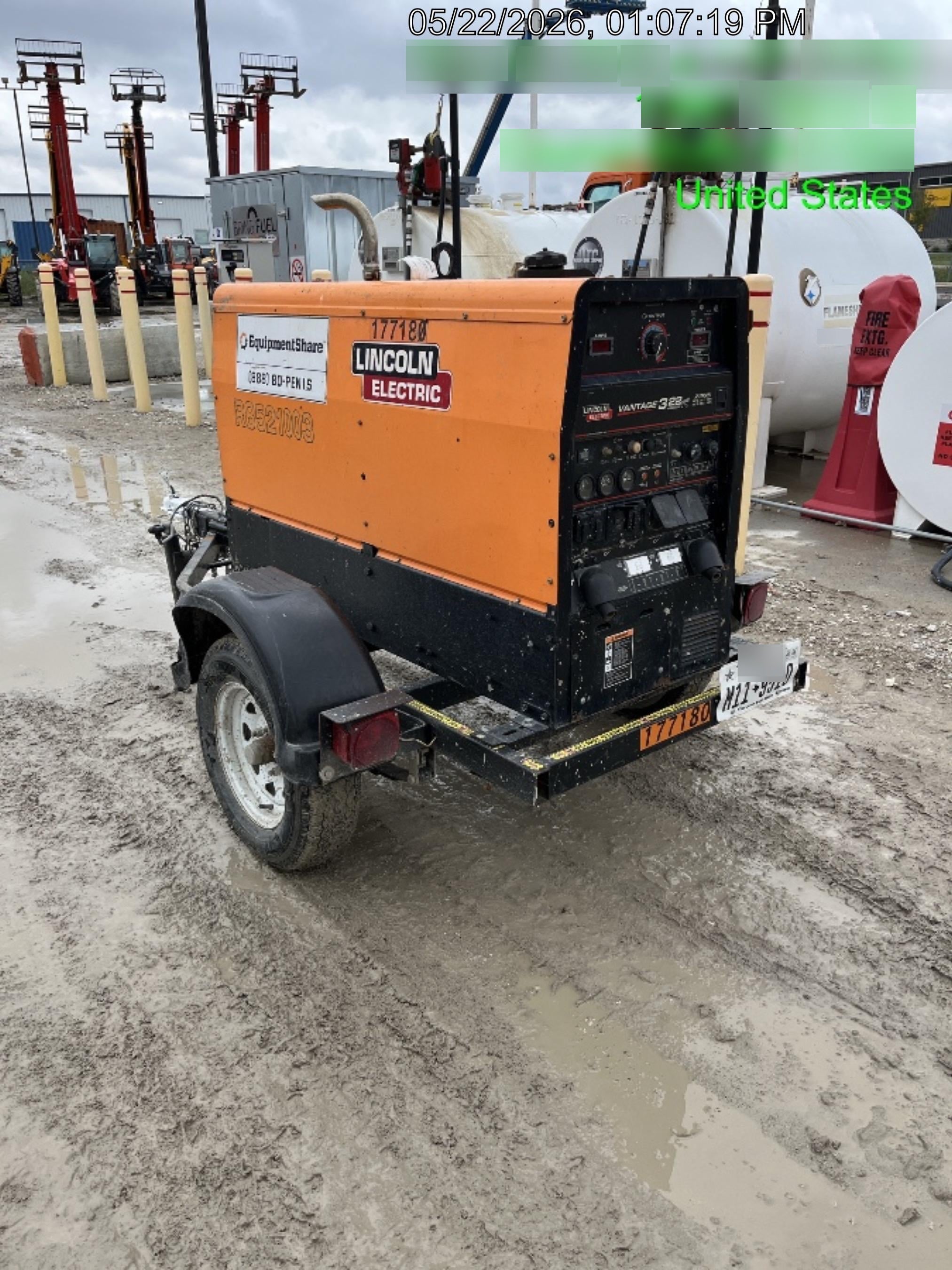 2021 Lincoln Electric Vantage 322 Vantage 322 Ready Pak 3 w/ Decals, ORANGE (includes trailer, cable rack, fender light kit) NO Telematics