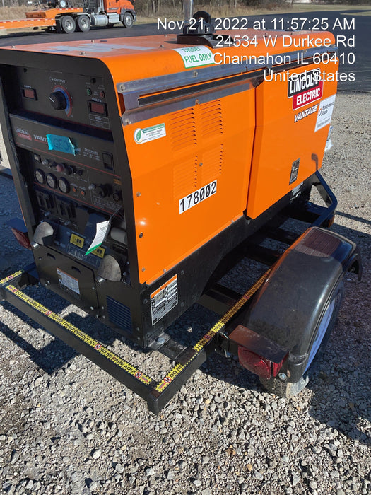 2021 Lincoln Electric Vantage 322 Vantage 322 Ready Pak 3 w/ Decals, ORANGE (includes trailer, cable rack, fender light kit) NO Telematics