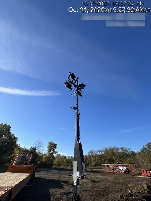 2021 Allmand NLV3GR (4) LED Light Fixture 350W, 23' Vertical Mast, 3kW Prime, Towable, Deep Sea L401, Leveling Jacks, Yanmar T4F 5.8hp