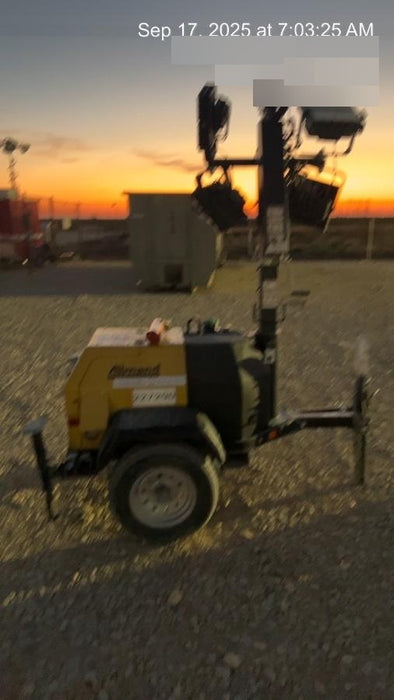 2022 Allmand NLV3GR (4) LED Light Fixture 350W, 23' Vertical Mast, 3kW Prime, Towable, Deep Sea L401, Leveling Jacks, Yanmar T4F 5.8hp