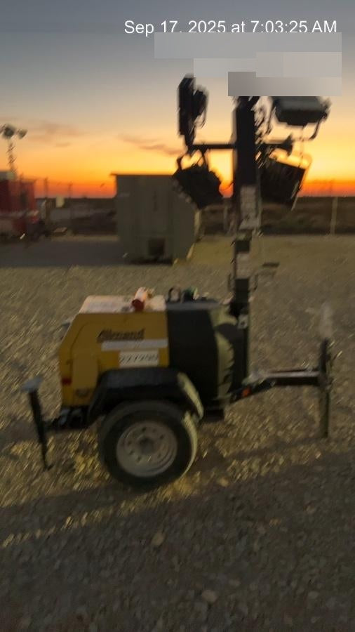 2022 Allmand NLV3GR (4) LED Light Fixture 350W, 23' Vertical Mast, 3kW Prime, Towable, Deep Sea L401, Leveling Jacks, Yanmar T4F 5.8hp