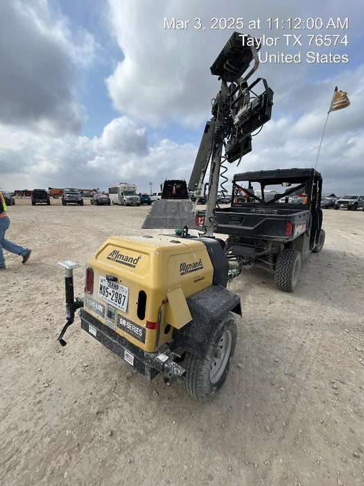 2022 Allmand NLV3GR (4) LED Light Fixture 350W, 23' Vertical Mast, 3kW Prime, Towable, ES Decals, T3