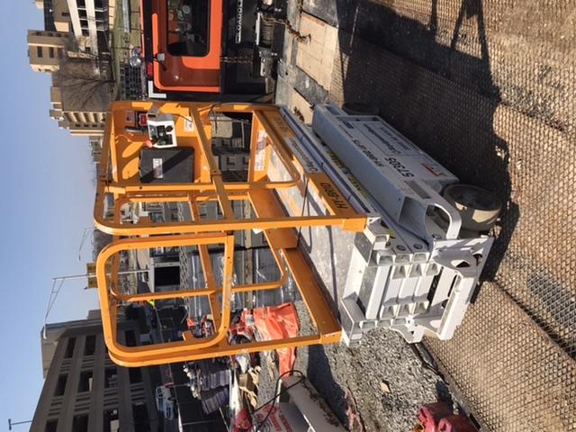Custom Equipment HB-1430 <ul>
 <li>Hy-Brid Scissor Lift</li>
  <li>Platform capacity up to 670 lbs.</li>
  <li>Working height up to 20 ft</li>
  <li>Weighs under 1,700 lbs.</li>
  <li>Non-marking wheels </li>
</ul>