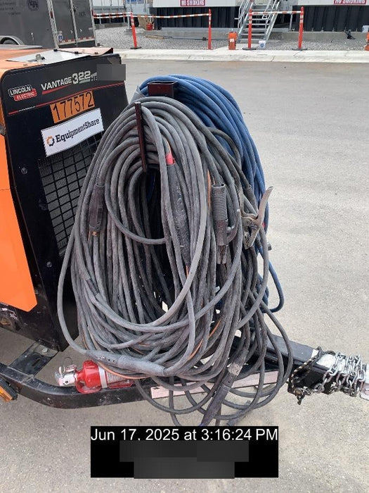 2021 Lincoln Electric Vantage 322 Vantage 322 Ready Pak 3 w/ Decals, ORANGE (includes trailer, cable rack, fender light kit) NO Telematics