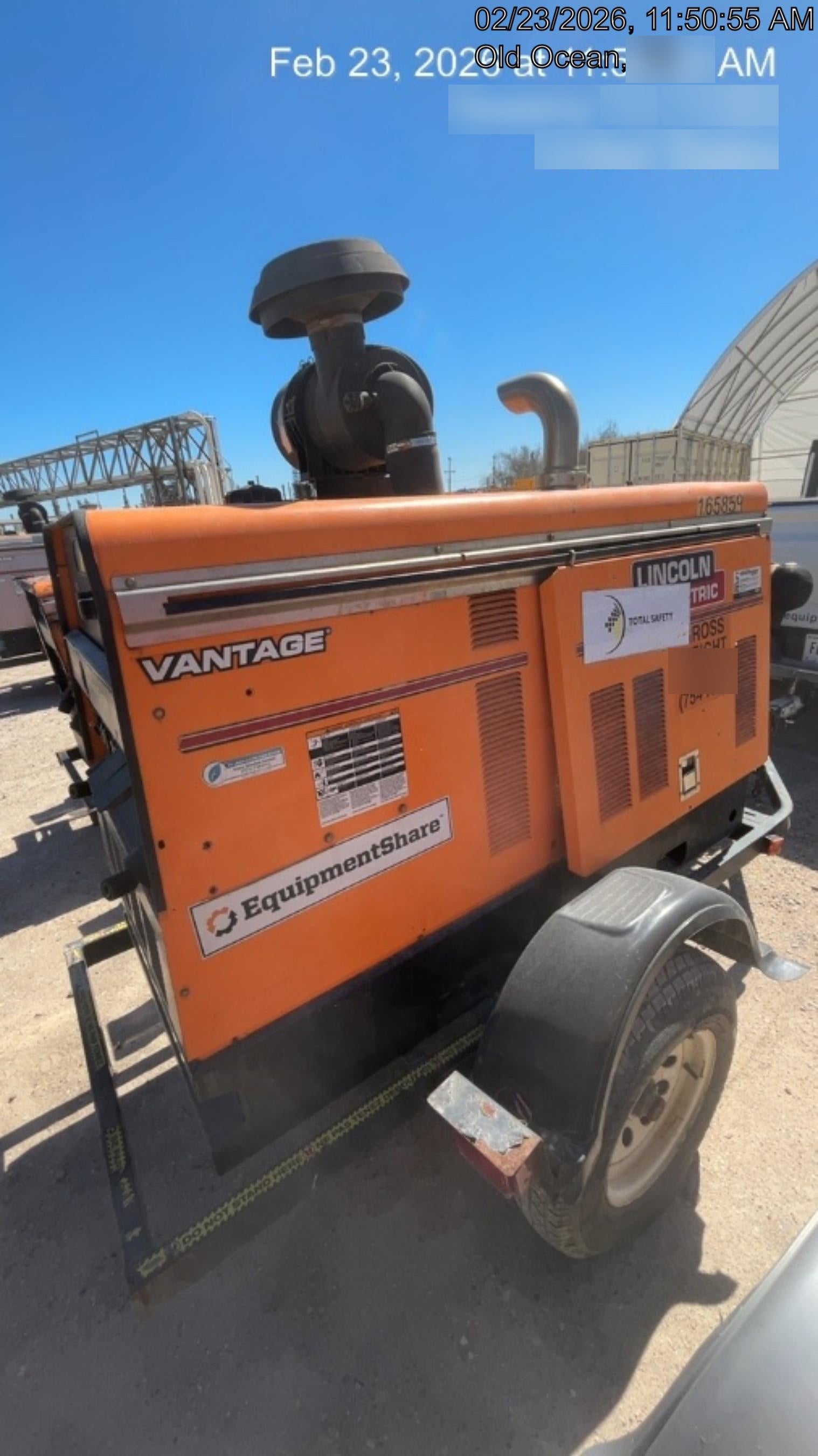 2021 Lincoln Electric Vantage 549X Ready Pak 3, ORANGE (includes trailer, cable rack, fender light kit)