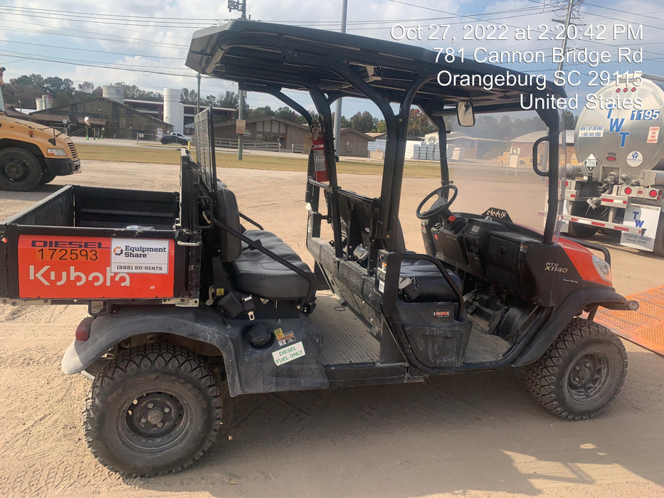 2021 Kubota RTV-X1140W-H Plastic Canopy, Windshield Acrylic Clear, LED Strobe Light, Wire Harness Kit, Back up Alarm