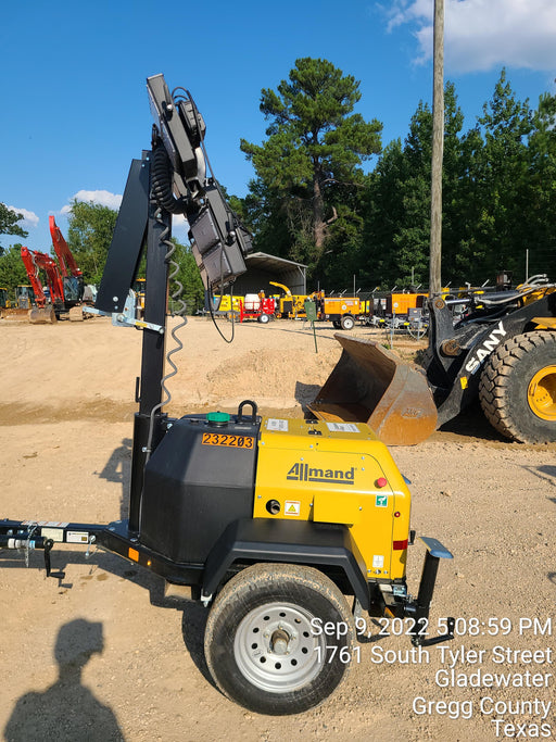 2022 Allmand NLV3GR (4) LED Light Fixture 350W, 23' Vertical Mast, 3kW Prime, Towable, Deep Sea L401, Leveling Jacks, Yanmar T4F 5.8hp