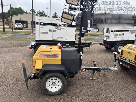 Allmand NLV3GR (4) LED Light Fixture 350W, 23' Vertical Mast, 3kW Prime, Towable, Deep Sea L401, Leveling Jacks, Yanmar T4F 5.8hp