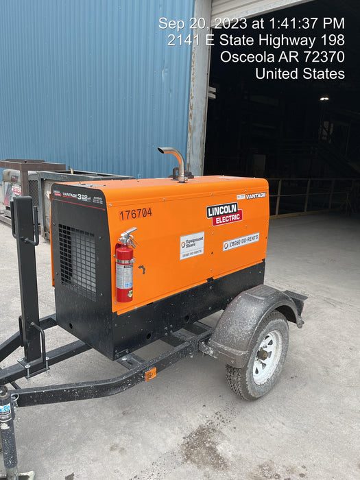 2021 Lincoln Electric Vantage 322 Vantage 322 Ready Pak 3 w/ Decals, ORANGE (includes trailer, cable rack, fender light kit) NO Telematics