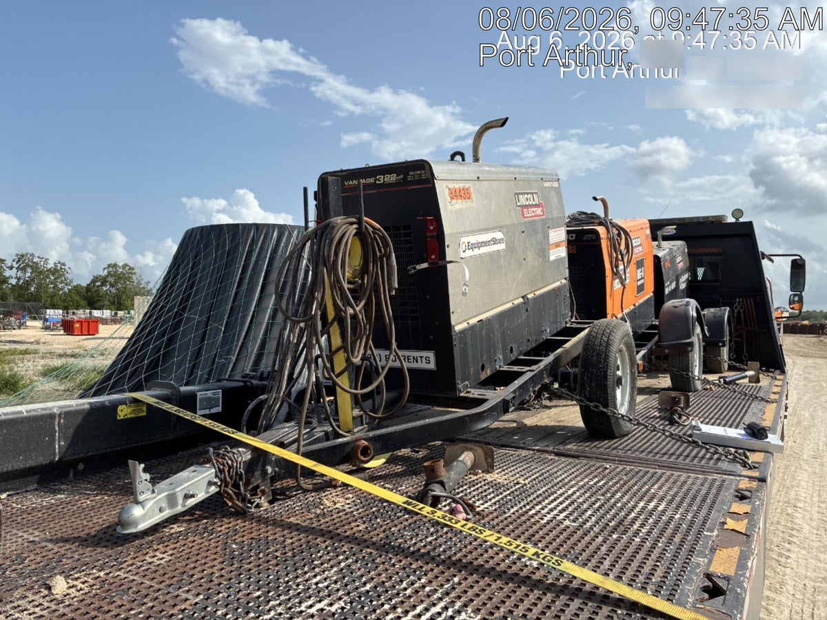 2019 Lincoln Electric Vantage 322 Welder Ready-Pak 3, Two wheel trailer, Fender and Light kit, Cable Rack