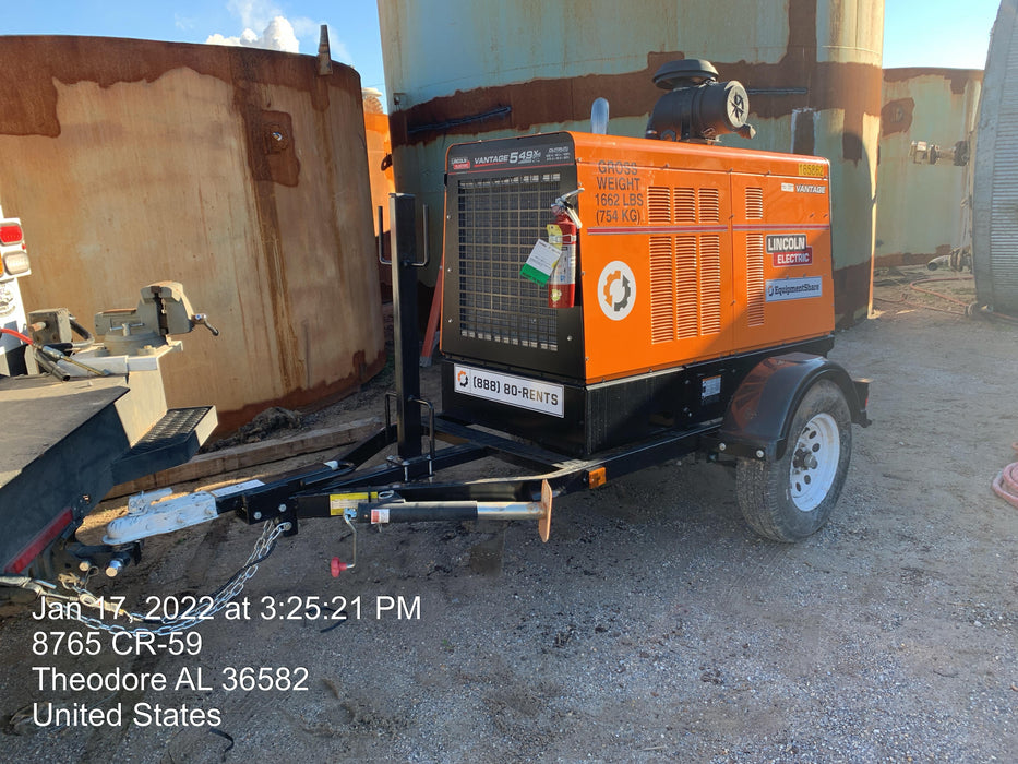 2021 Lincoln Electric Vantage 549X Ready Pak 3, ORANGE (includes trailer, cable rack, fender light kit)