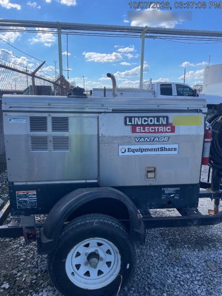 2019 Lincoln Electric Vantage 322 Ready-Pak 3, Two Wheel Trailer, Fender and Light Kit, Cable Rack