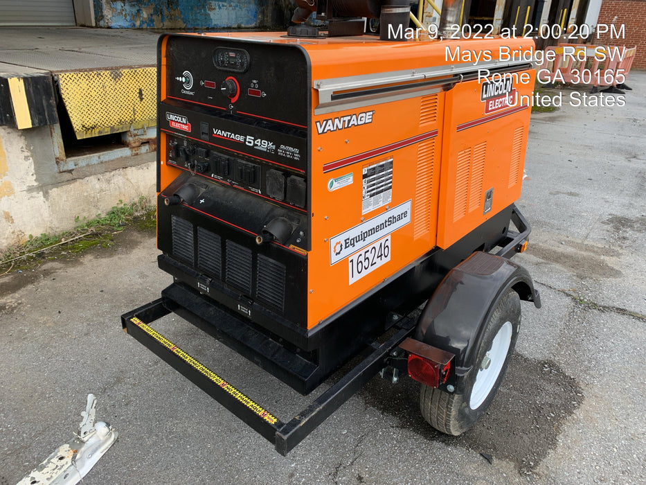 2021 Lincoln Electric Vantage 549X Ready Pak 3, ORANGE (includes trailer, cable rack, fender light kit)