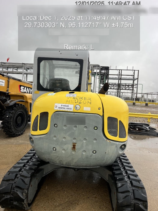 2018 Wacker Neuson EZ53 EZ53 12K Excavator, TRK,LGD,CAB,PC, Manual QC, Hydraulic Thumb, Buckets: 24", 18 12"