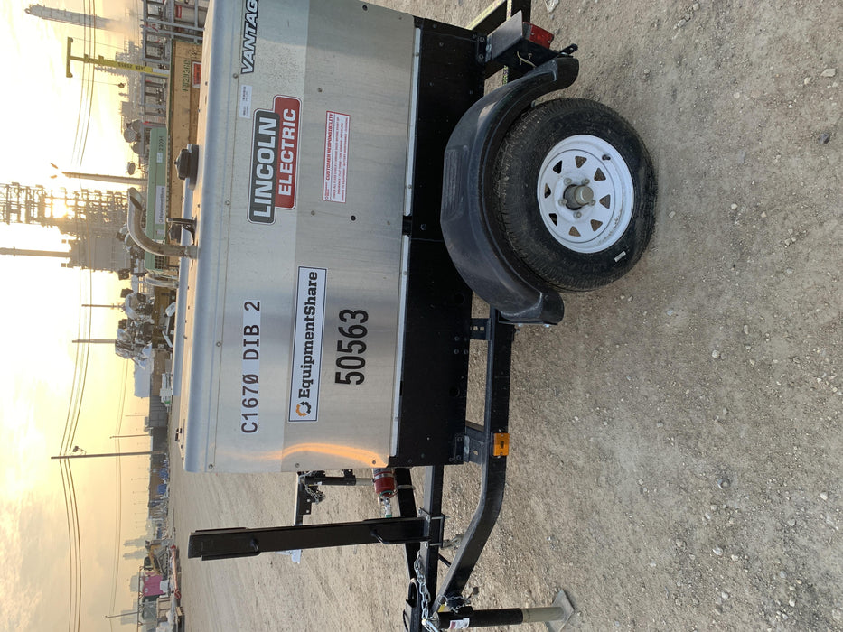 2019 Lincoln Electric Vantage 322 Welder Ready-Pak 3, Two wheel trailer, Fender and Light kit, Cable Rack