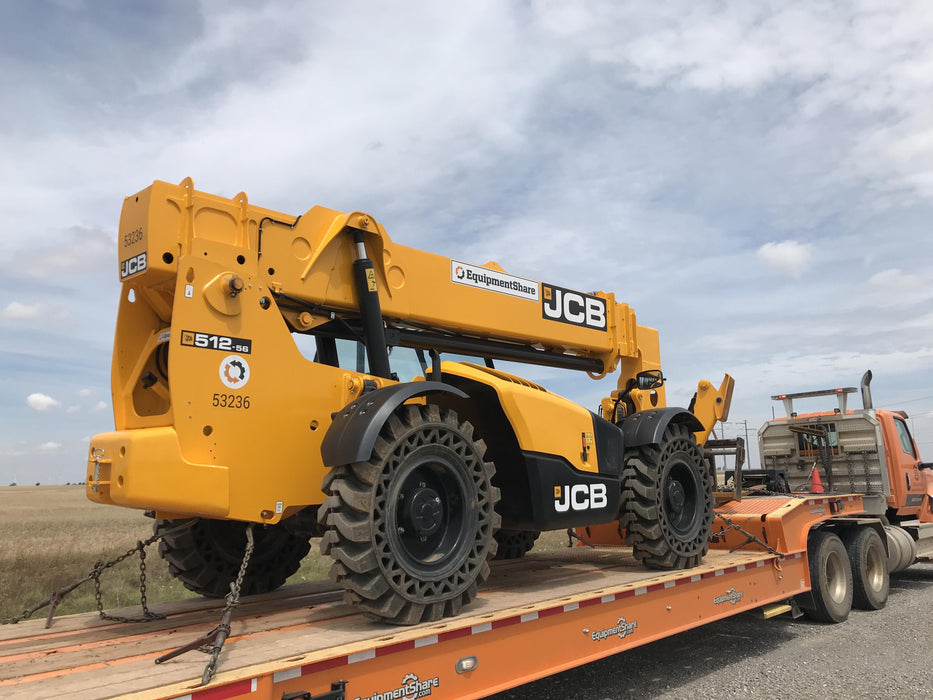 2019 JCB 512-56 Canopy, 109 HP, Solid Tires, STD Worklight, Beacon, Aux Hydraulics, Lifting Eye, Back up Alarm w/66" Carriage/60" Forks