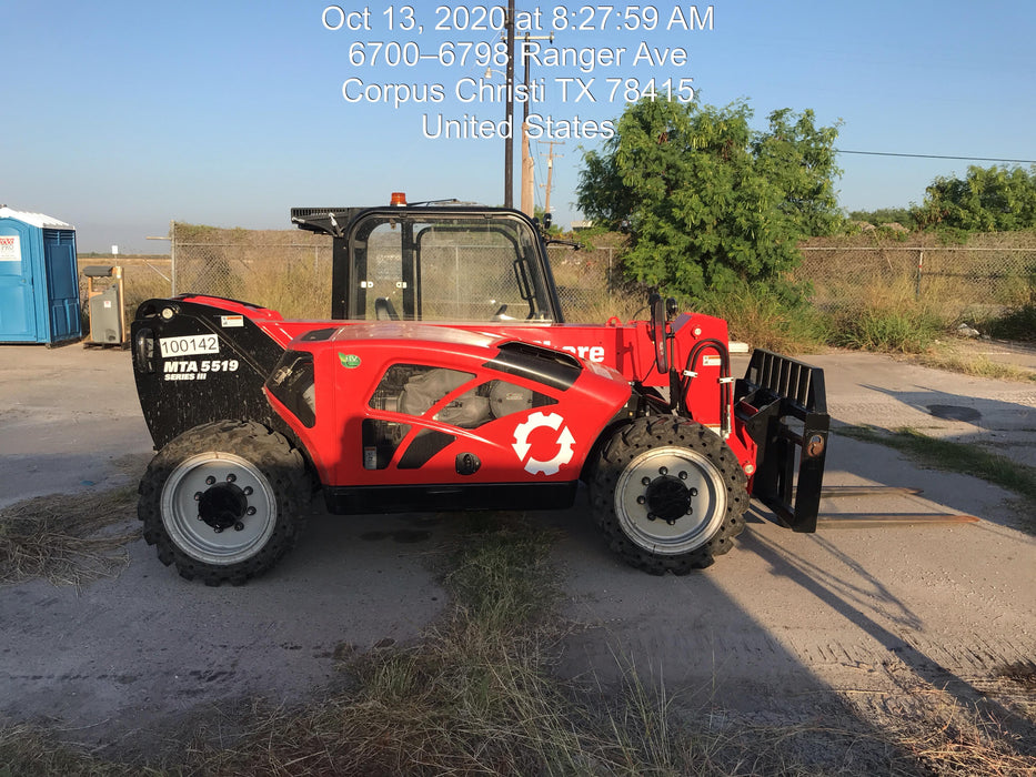 2020 Manitou MTA5519 Cab/Heat/Air, Solid Tires, Work Lights, Beacon, Aux Hydraulics, Back up Alarm, Mirrors, ES Keypad