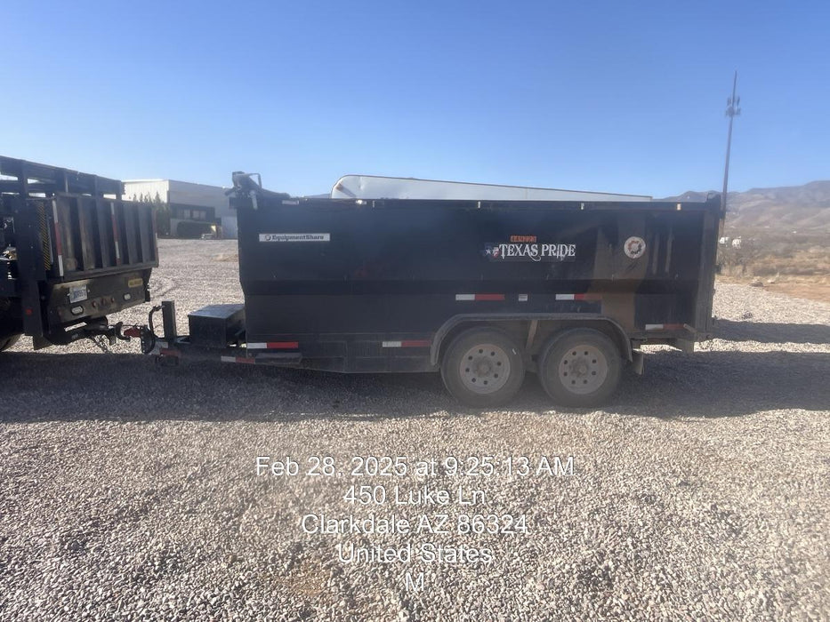2025 TEXAS PRIDE TRAILERS 14'L x 7'W 5 Cu Yd Trunnion Hydraulic Dump