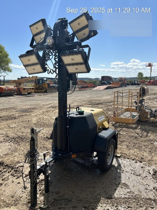 2022 Allmand NLV3GR (4) LED Light Fixture 350W, 23' Vertical Mast, 3kW Prime, Towable, Deep Sea L401, Leveling Jacks, Yanmar T4F 5.8hp