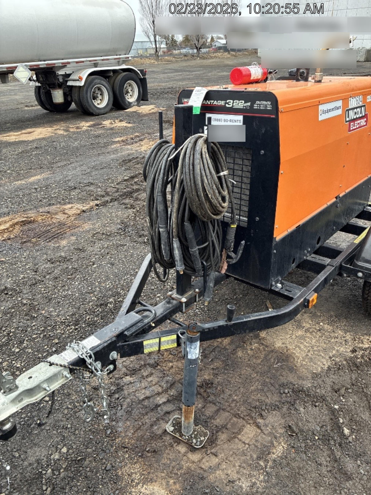 2021 Lincoln Electric Vantage 322 Vantage 322 Ready Pak 3 w/ Decals, ORANGE (includes trailer, cable rack, fender light kit) NO Telematics
