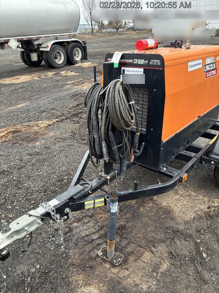 2021 Lincoln Electric Vantage 322 Vantage 322 Ready Pak 3 w/ Decals, ORANGE (includes trailer, cable rack, fender light kit) NO Telematics