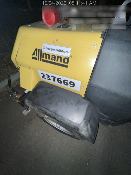 2022 Allmand NLV3GR (4) LED Light Fixture 350W, 23' Vertical Mast, 3kW Prime, Towable, ES Decals, T3