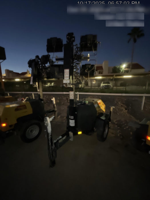 2021 Allmand NLV3GR (4) LED Light Fixture 350W, 23' Vertical Mast, 3kW Prime, Towable, Deep Sea L401, Leveling Jacks, Yanmar T4F 5.8hp