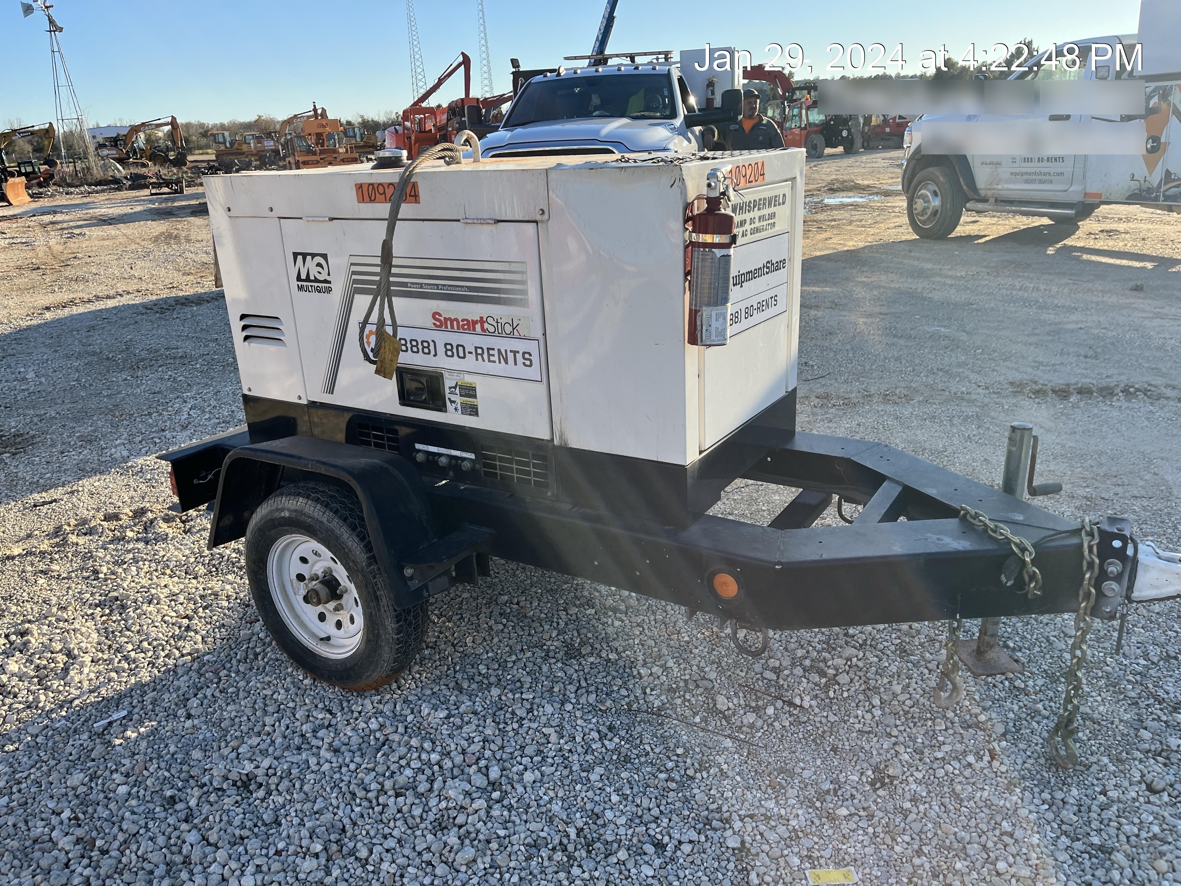 2020 Multiquip DLW400ESA4 400 amp Welder, 14kW, 120/240V, T4F Kubota, Trailer
