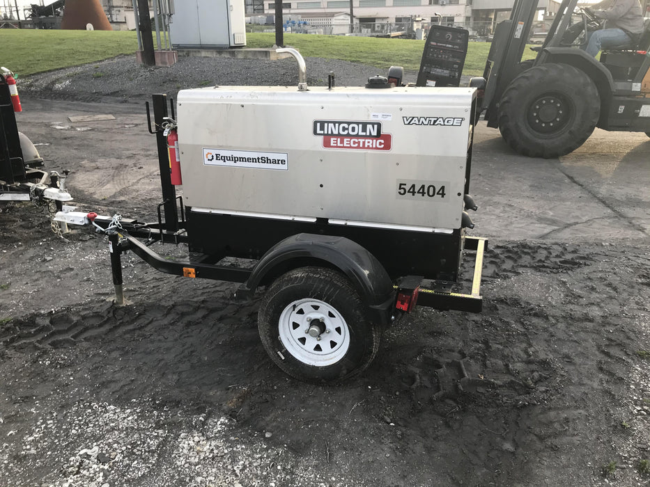 2019 Lincoln Electric Vantage 322 Welder Ready-Pak 3, Two wheel trailer, Fender and Light kit, Cable Rack