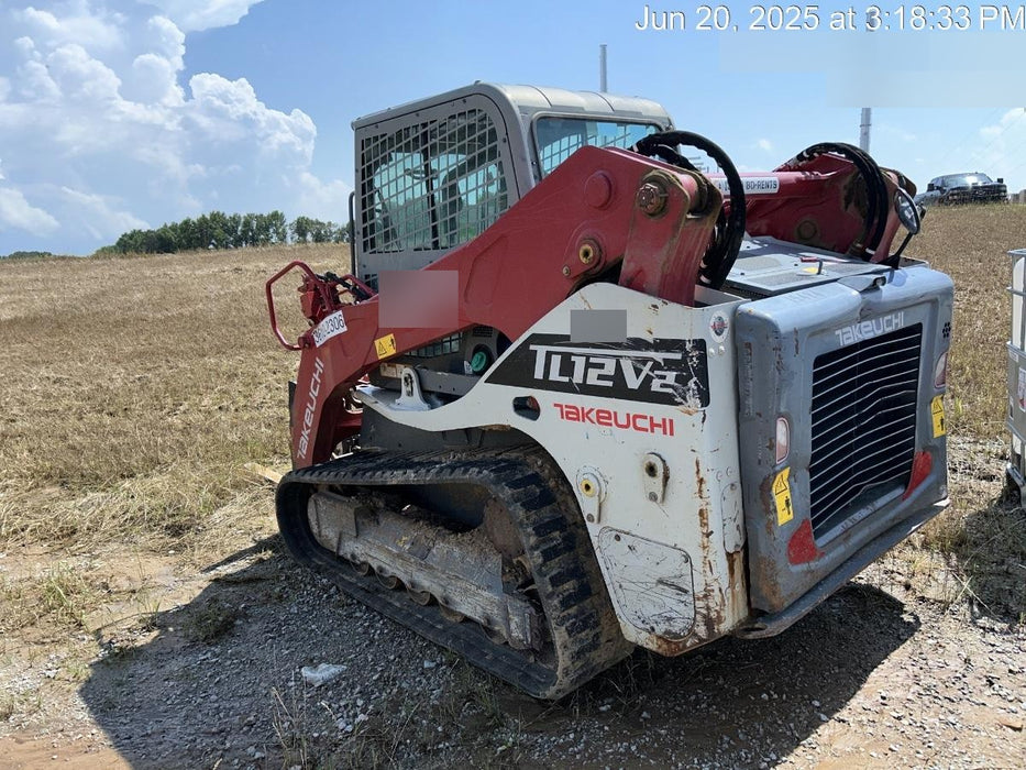 2018 Takeuchi TL12V2C Takeuchi TL12V2C Cab Skid Steer Track Loader, 80" HD dirt bucket with 9 teeth