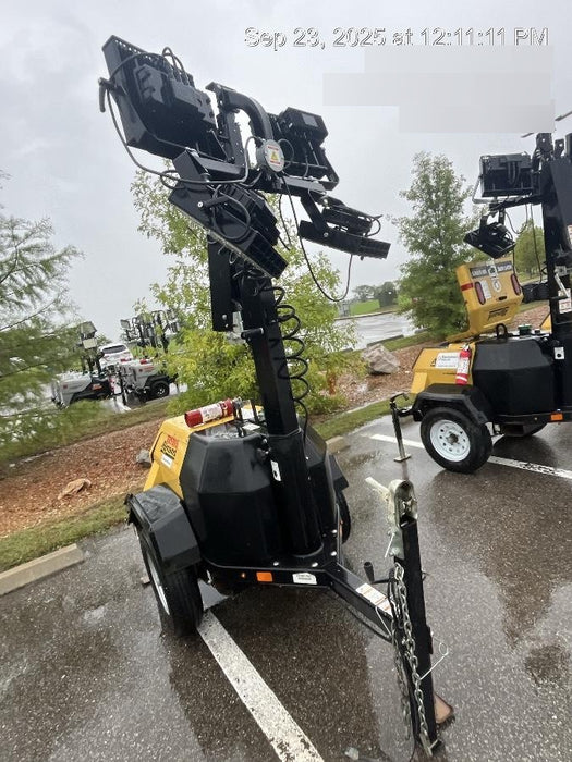 2022 Allmand NLV3GR (4) LED Light Fixture 350W, 23' Vertical Mast, 3kW Prime, Towable, Deep Sea L401, Leveling Jacks, Yanmar T4F 5.8hp