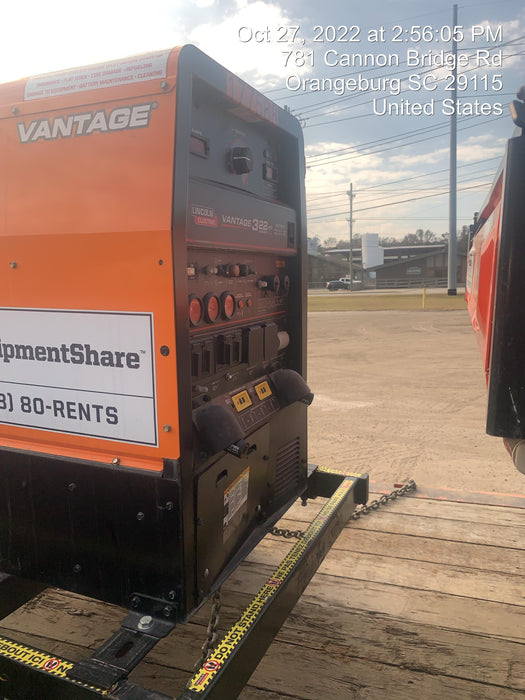 2021 Lincoln Electric Vantage 322 Vantage 322 Ready Pak 3 w/ Decals, ORANGE (includes trailer, cable rack, fender light kit) NO Telematics