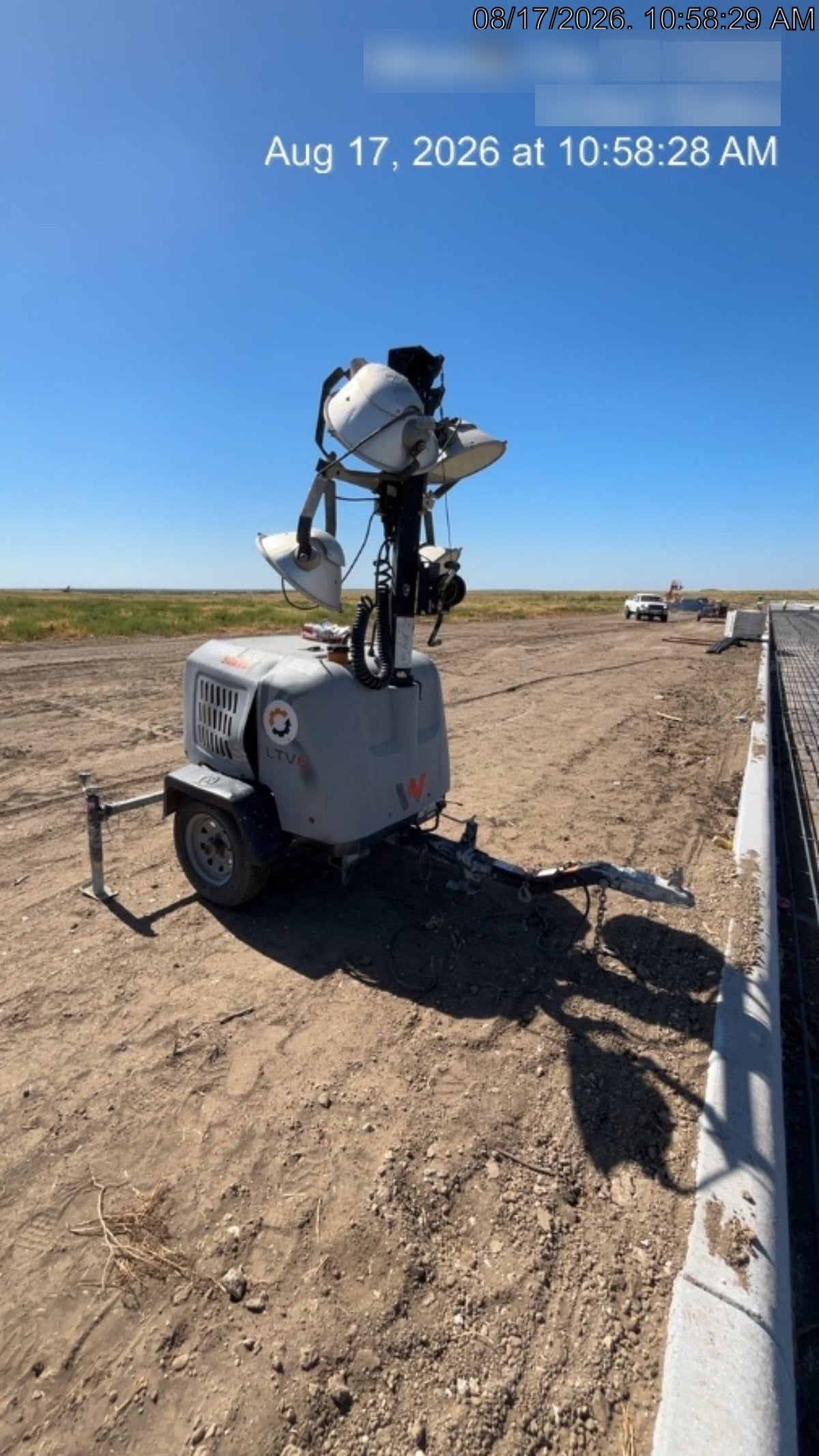 2019 Wacker Neuson LTV6L-MH Mobile Light Tower w/Fuel Level Sensor Installed