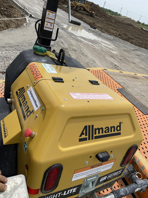 2021 Allmand NLV3GR (4) LED Light Fixture 350W, 23' Vertical Mast, 3kW Prime, Towable, Deep Sea L401, Leveling Jacks, Yanmar T4F 5.8hp