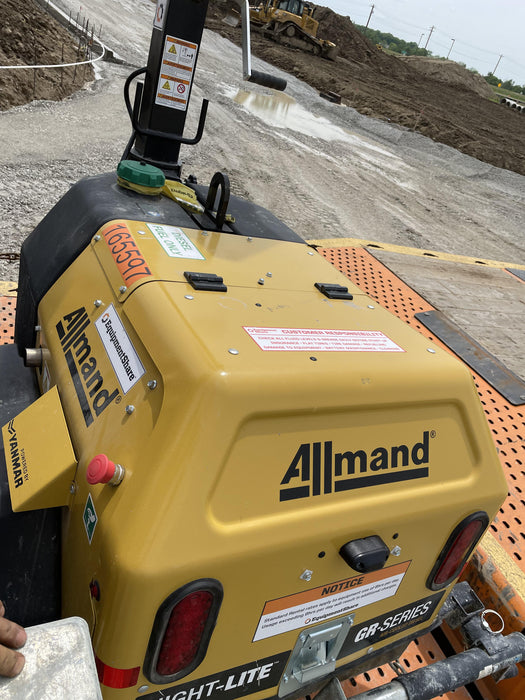 2021 Allmand NLV3GR (4) LED Light Fixture 350W, 23' Vertical Mast, 3kW Prime, Towable, Deep Sea L401, Leveling Jacks, Yanmar T4F 5.8hp