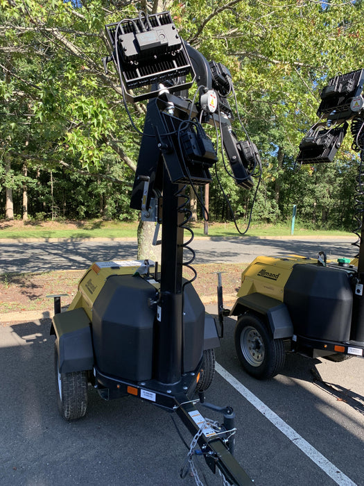 2021 Allmand NLV3GR (4) LED Light Fixture 350W, 23' Vertical Mast, 3kW Prime, Towable, Deep Sea L401, Leveling Jacks, Yanmar T4F 5.8hp