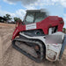 2019 Takeuchi TL10V2-CR Cab/Heat/AC, Rubber Tracks, Backup Alarm, Front & rear working Lights, Auxiliary Hydraulics, 2 Speed Travel, Engine Monitoring System, Hydraulic universal quick hitch w/76" HD smooth dirt bucket with bolt-on edge, 20.3 cubic feet capacity, 48" Pallet forks and frame