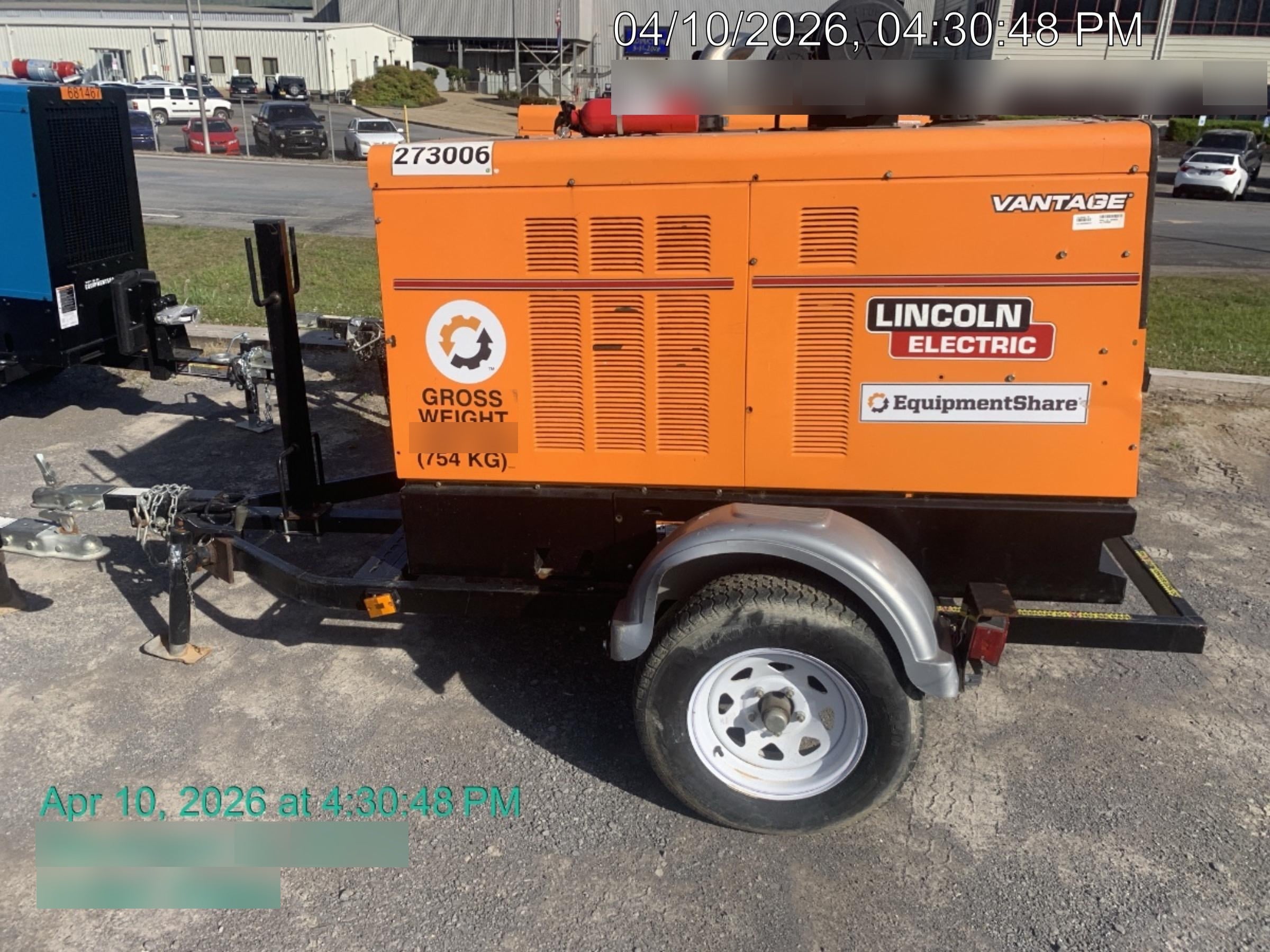 2022 Lincoln Electric Vantage 549X Crosslink Technology, Trailer Mounted, ES Decals, T3