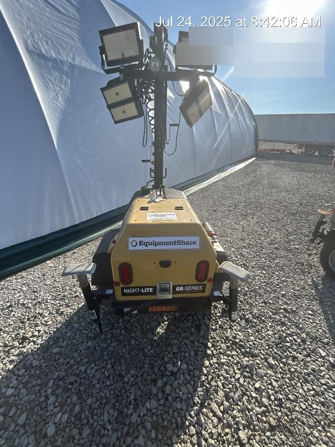 2022 Allmand NLV3GR (4) LED Light Fixture 350W, 23' Vertical Mast, 3kW Prime, Towable, Deep Sea L401, Leveling Jacks, Yanmar T4F 5.8hp